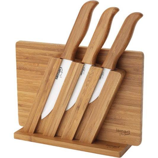 Set thika me pllakë bamboo Lamart LT2056, 4 pjesë