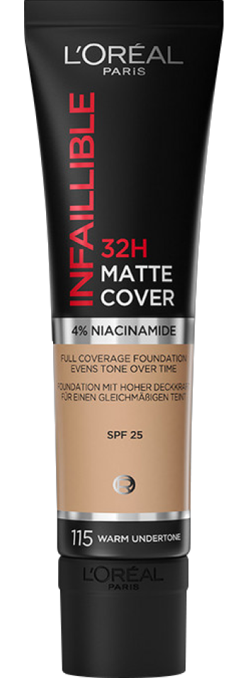 Krem pudër L'oreal Paris Infaillible 32h Matte Cover, Warm Undertone 115, 30 ml