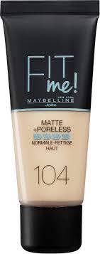 Krem pudër Maybelline Fit Me, Matte+Poreless, no.104, 30ml