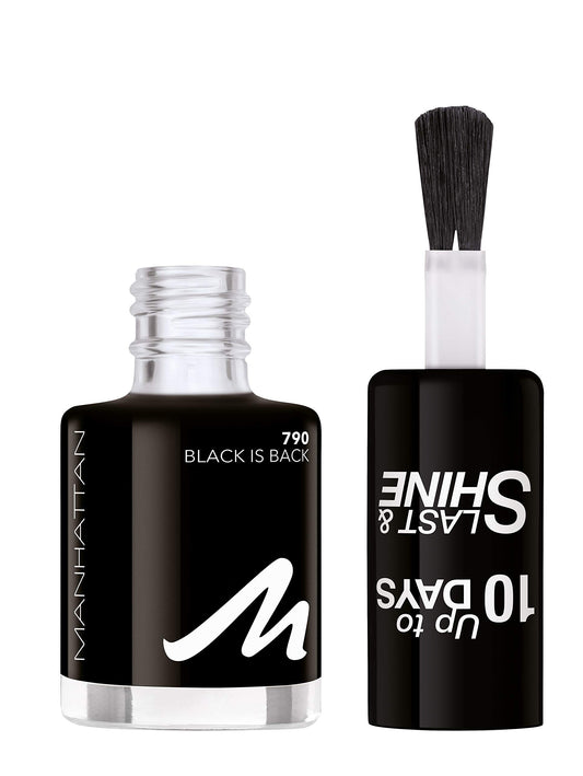 Лак за тон Менхетен, до 10 дена последни и сјај, 790 Black Is Back, 8ml