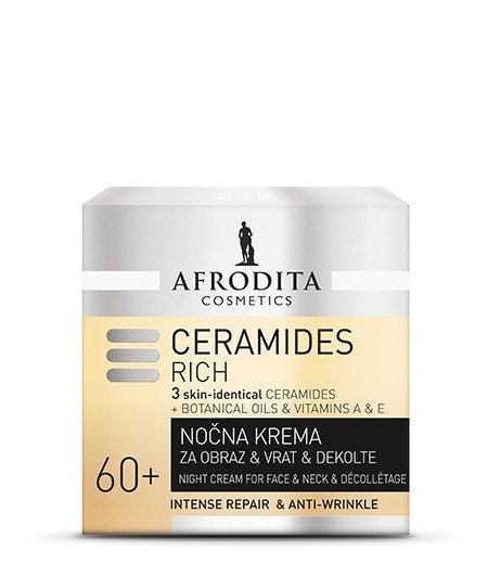 Krem nate për fytyrën Afrodita Ceramides Rich 60+, 50 ml