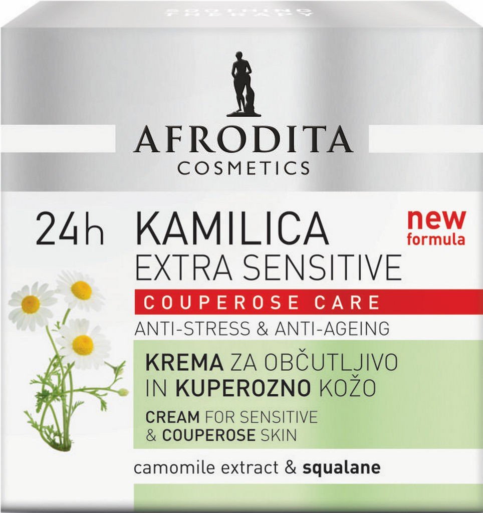 Крем за лице Afrodita 24h Kamilica Extra Sensitive, 50 ml