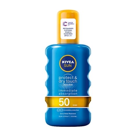 Sprej штит ndaj diellit Nivea Sun protect &amp; dry touch invisible, 50 SPF, 200 ml