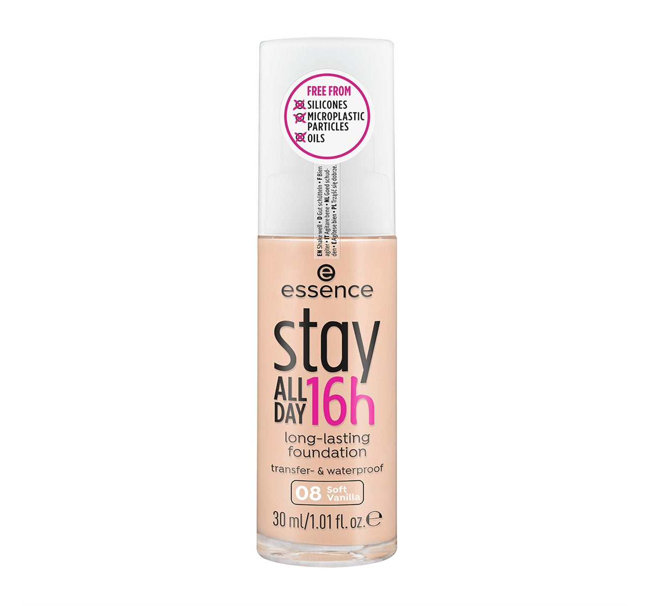 Pudër e lëngshme Essence Stay All Day 16h, 08 Vanilla Soft, 30ml