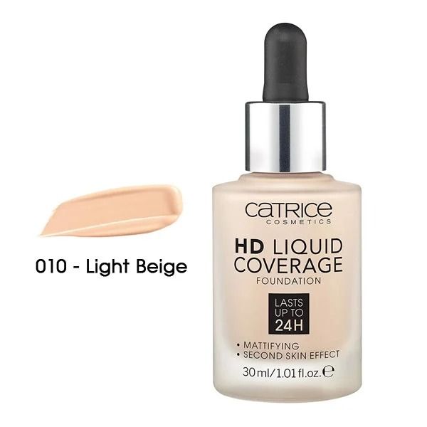 Krem Pudër Catrice HD течна покривка, 010 Светло беж 30 ml, жена