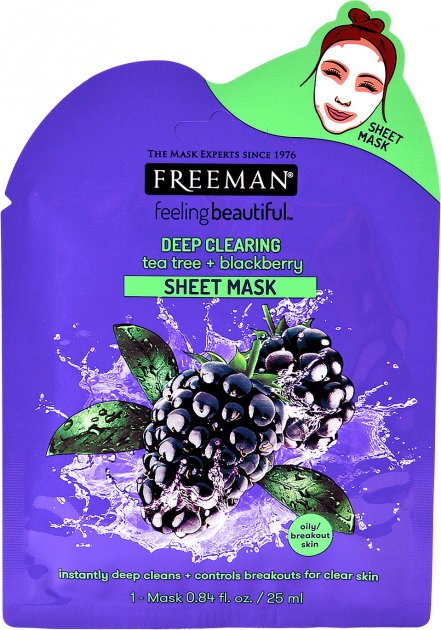 Maskë për fytyrën Freeman Deep Clearing Sheet Maskë tea tree+manaferry, 25ml