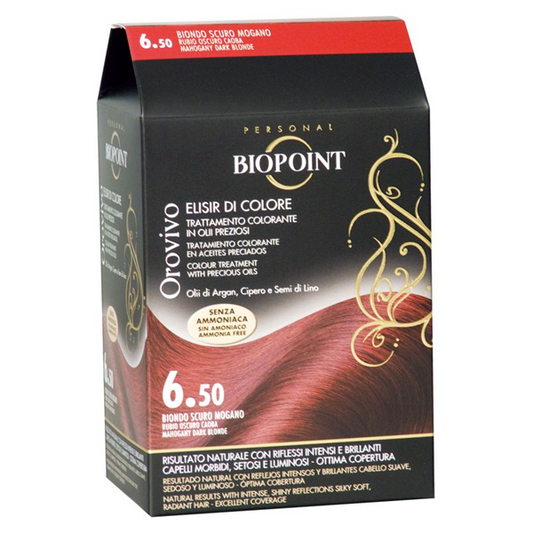 Ngjyrë për flokë Biopoint Orovivo 6.50 mahagoni, 100 ml