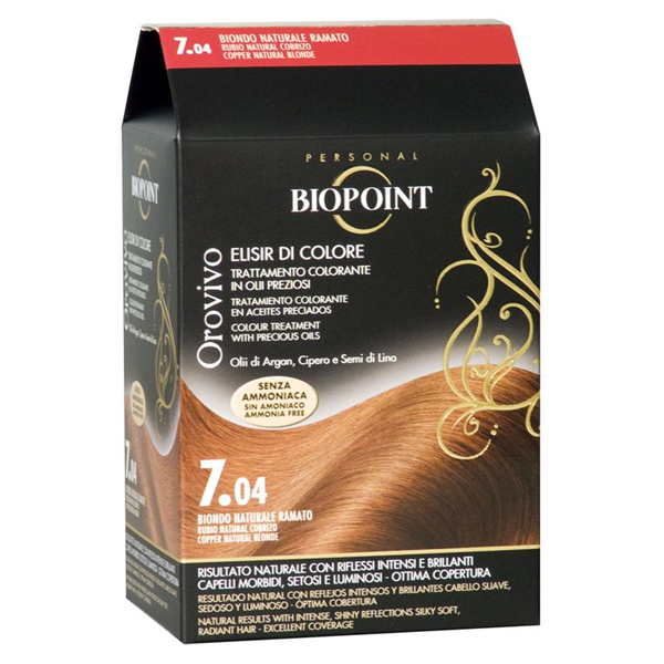 Ngjyrë për flokë Biopoint Orovivo 7.04 bakër, 100 ml