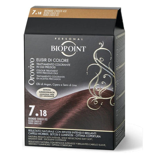 Ngjyrë për flokë Biopoint Orovivo 7.18 çokolladë , 100 ml