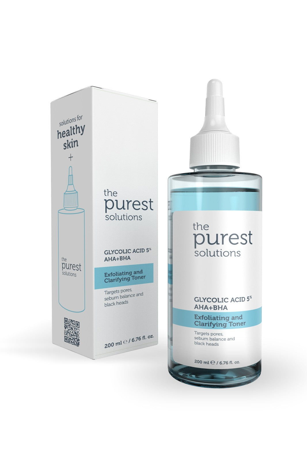 Tonik eksfoliues dhe pastrues - The Purest Solutions Acidi glikolik %5 AHA+BHA, 200 ml