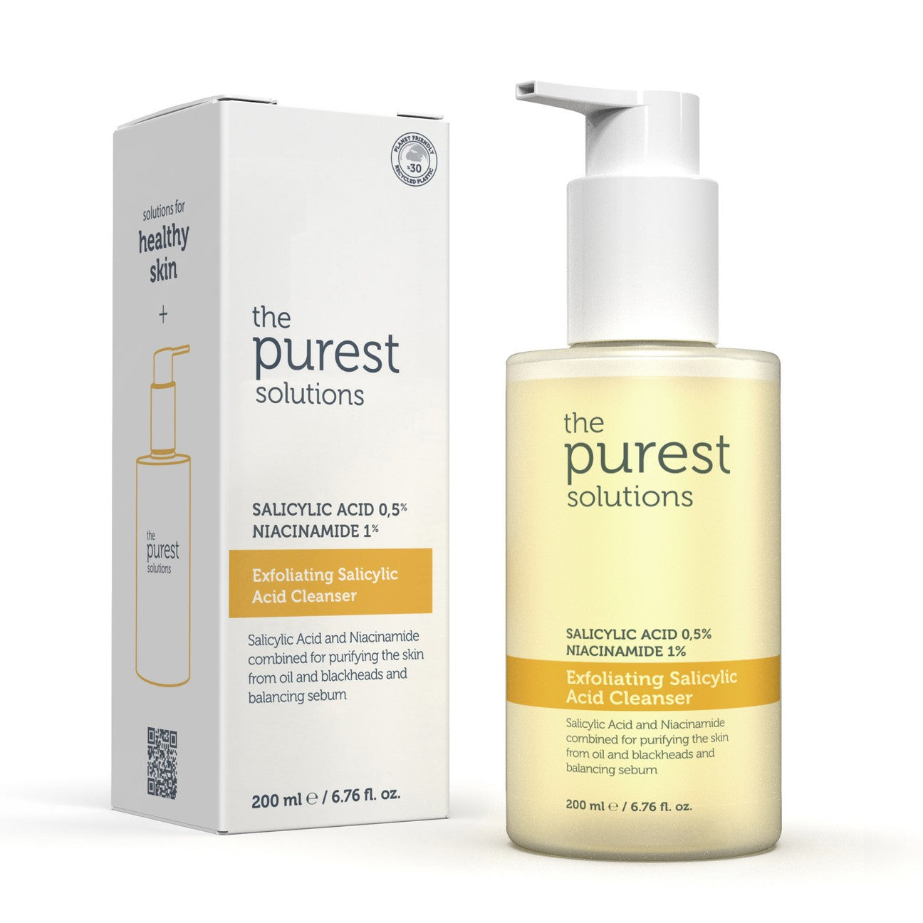 Pastrues eksfoliues me Acid Salicilik 0.5% dhe 1% Niacinamide - The Purest Solutions, 200ml