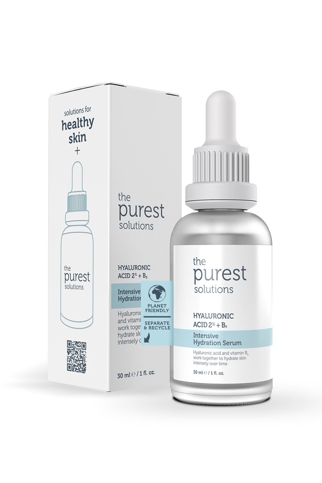 Serum për hidratim intensiv - The Purest Solutions Acidi Hialuronik %2 + B, 30 ml